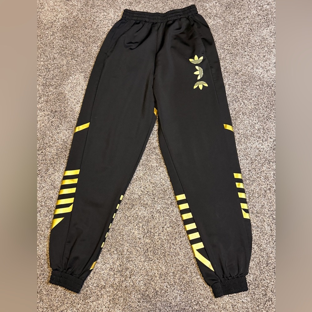 Women’s Adidas Originals Black and Gold Joggers